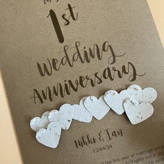 1st (Paper)Anniversary Card - Personalised with names and date