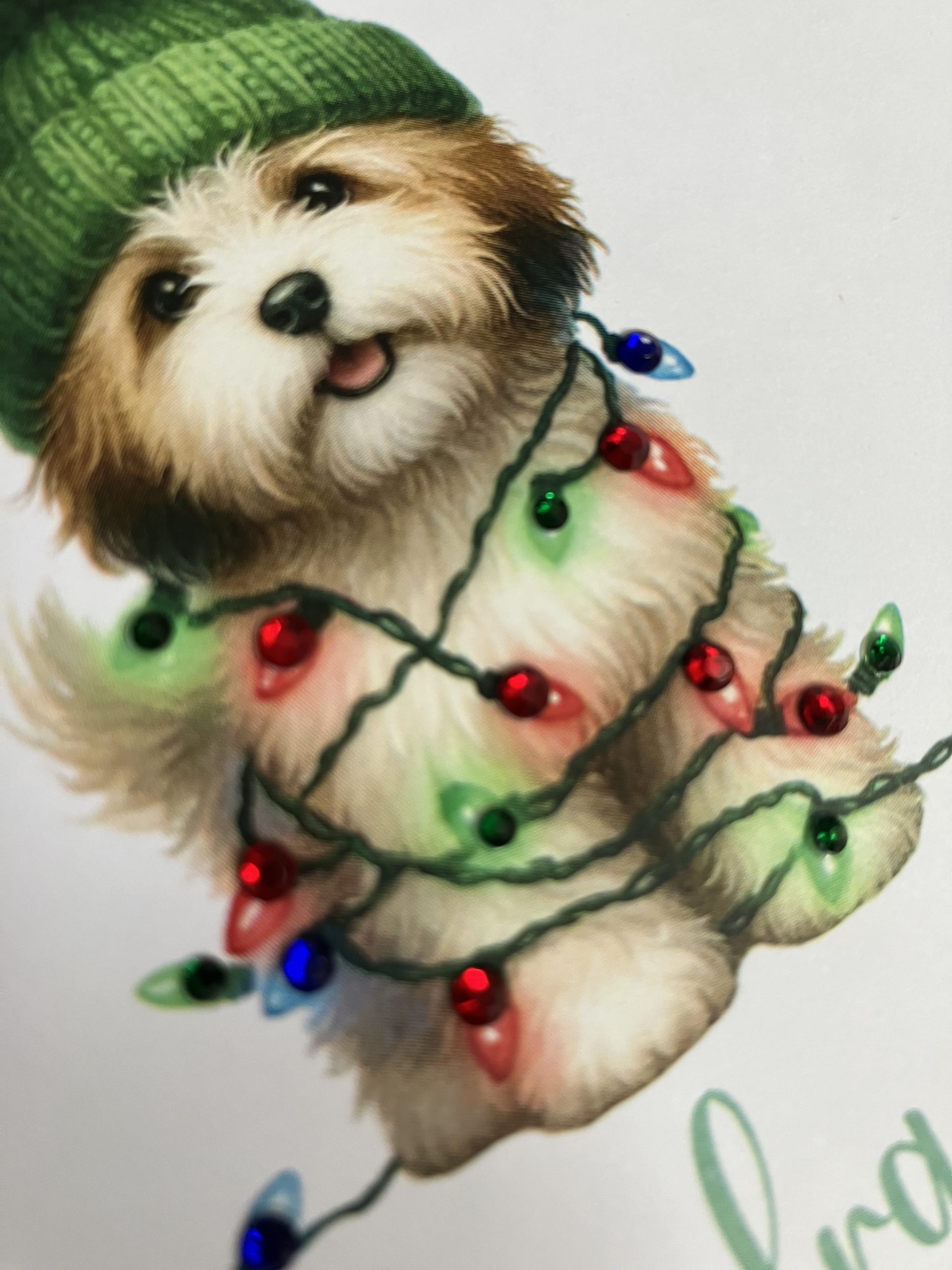Happy Christmas Cute Puppy Handcrafted Personalised Card - Image 4