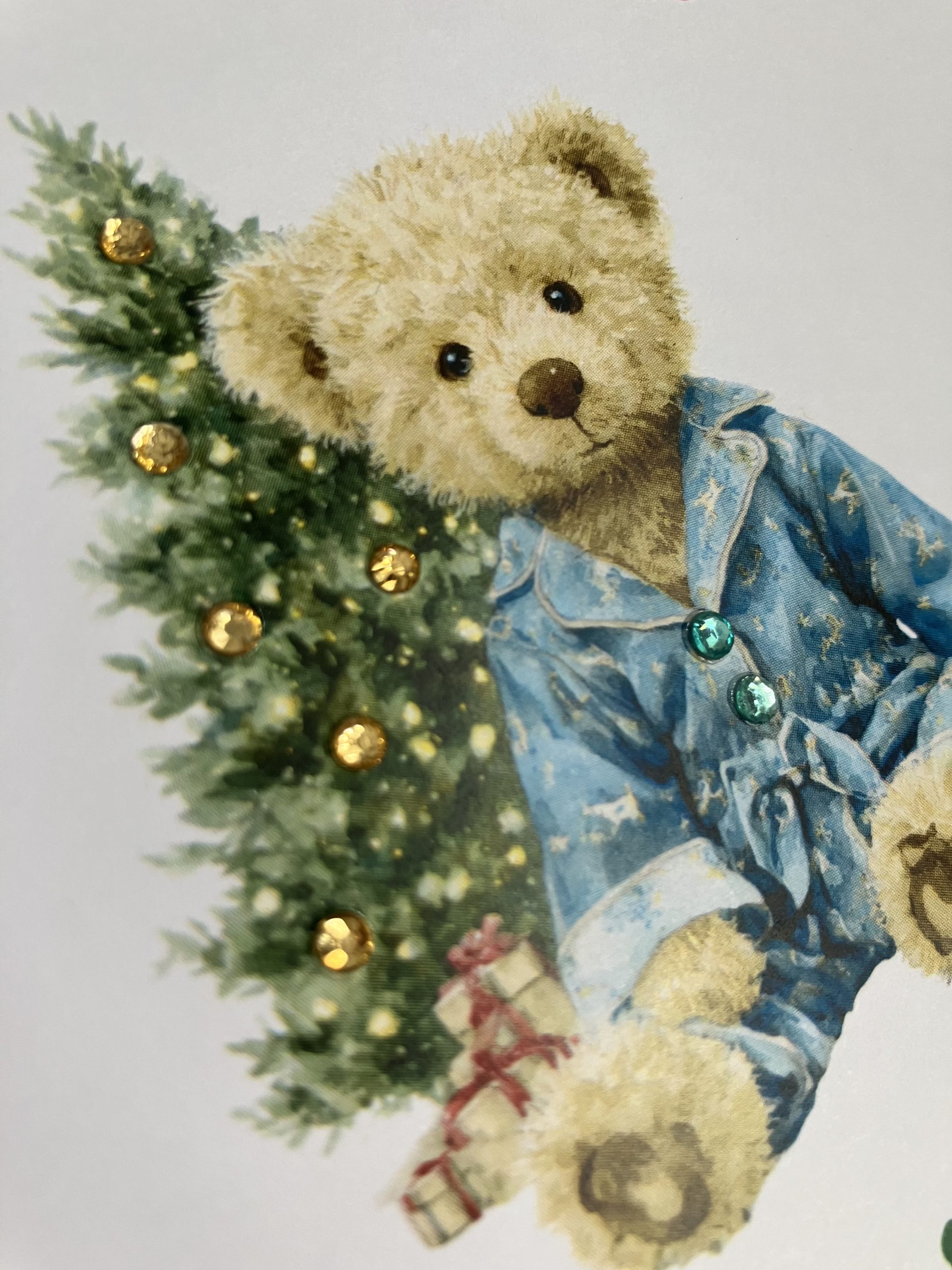 Happy First Christmas (Boy) Teddy Handcrafted Personalised Card - Image 4