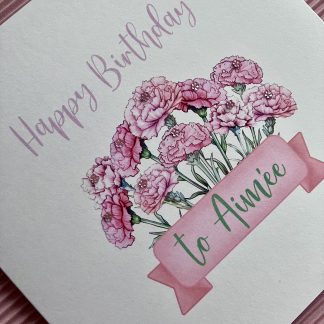 Birth Month Flower Birthday Card - January - personalised, with Diamanté Accents