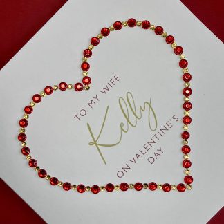 luxury sparkly personalised diamanté heart valentine card