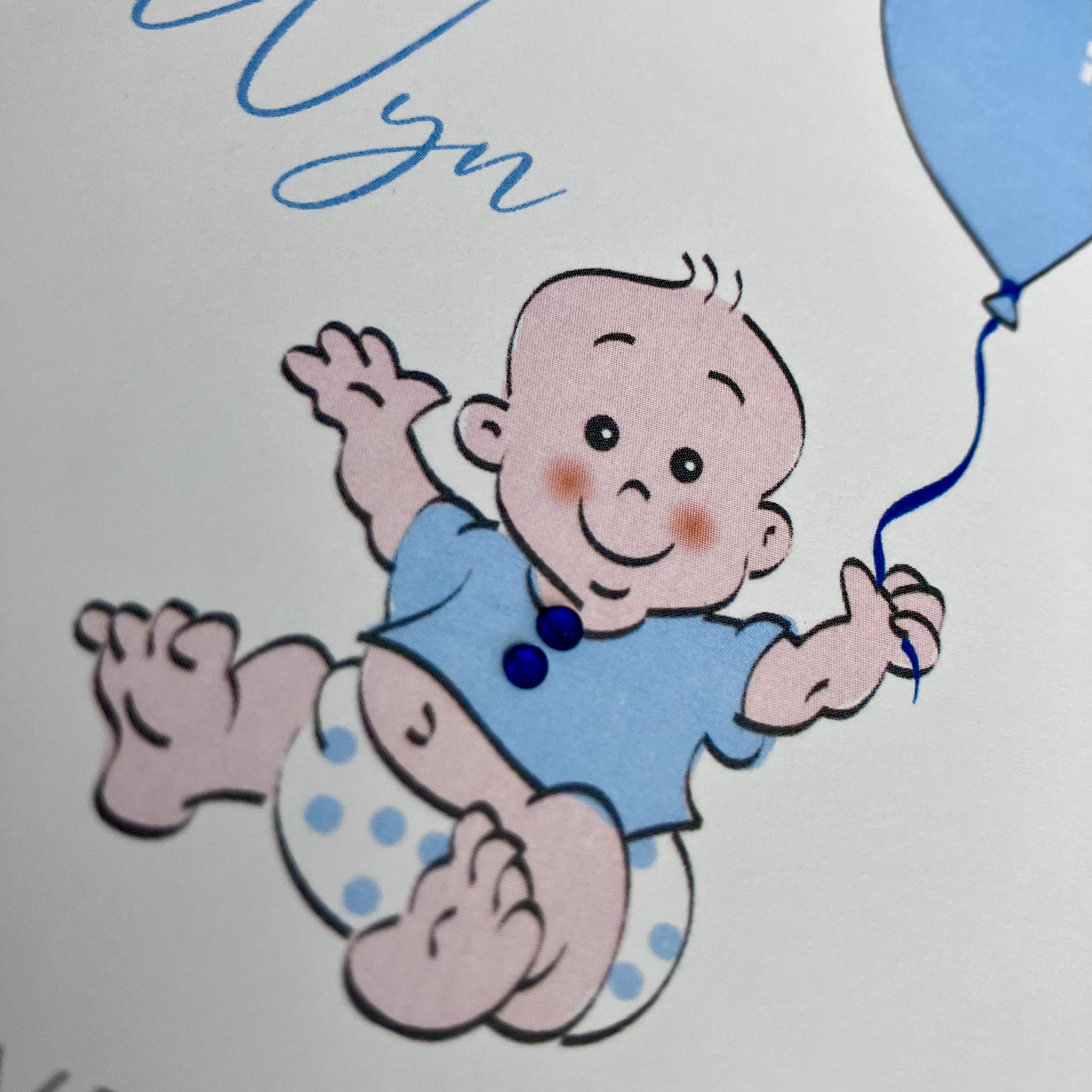 Cerdyn Llongyfarchiadau Babi Newydd – New Baby Congratulations card – personalised