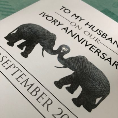 Ivory Wedding Anniversary 14 years Congratulations Card Personalised - Image 4