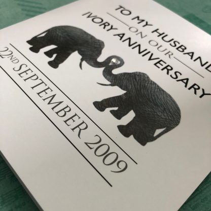 Ivory Wedding Anniversary 14 years Congratulations Card Personalised - Image 7