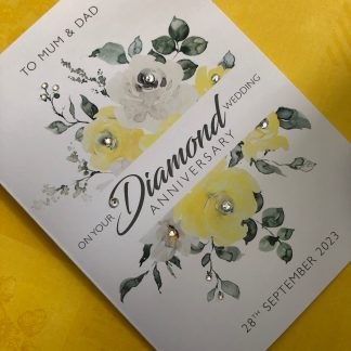 Diamond (60th) 60 years Wedding Anniversary Card Personalised with names and date