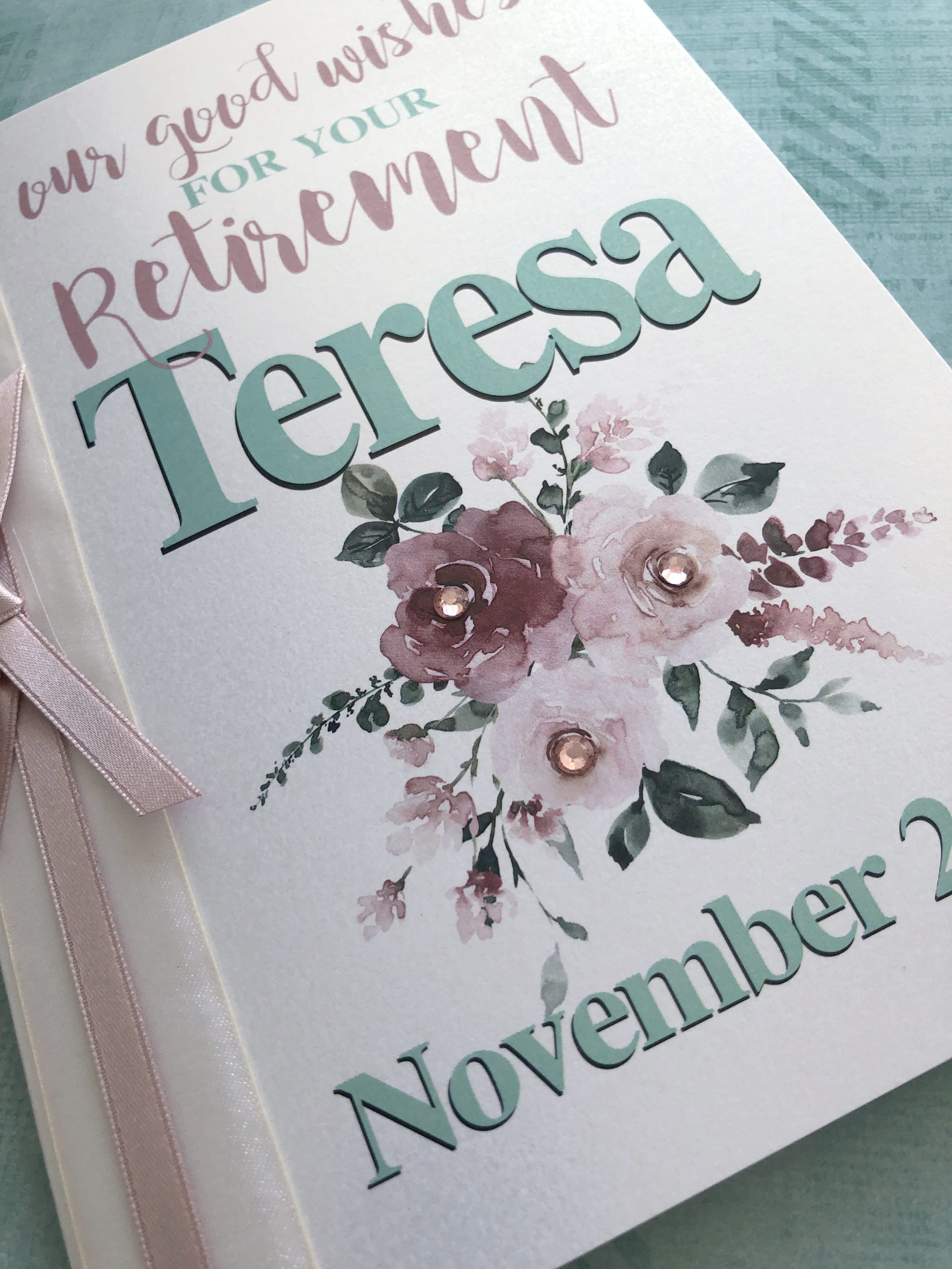 Retirement Congratulations Card - Personalised with Name and Date - Image 3