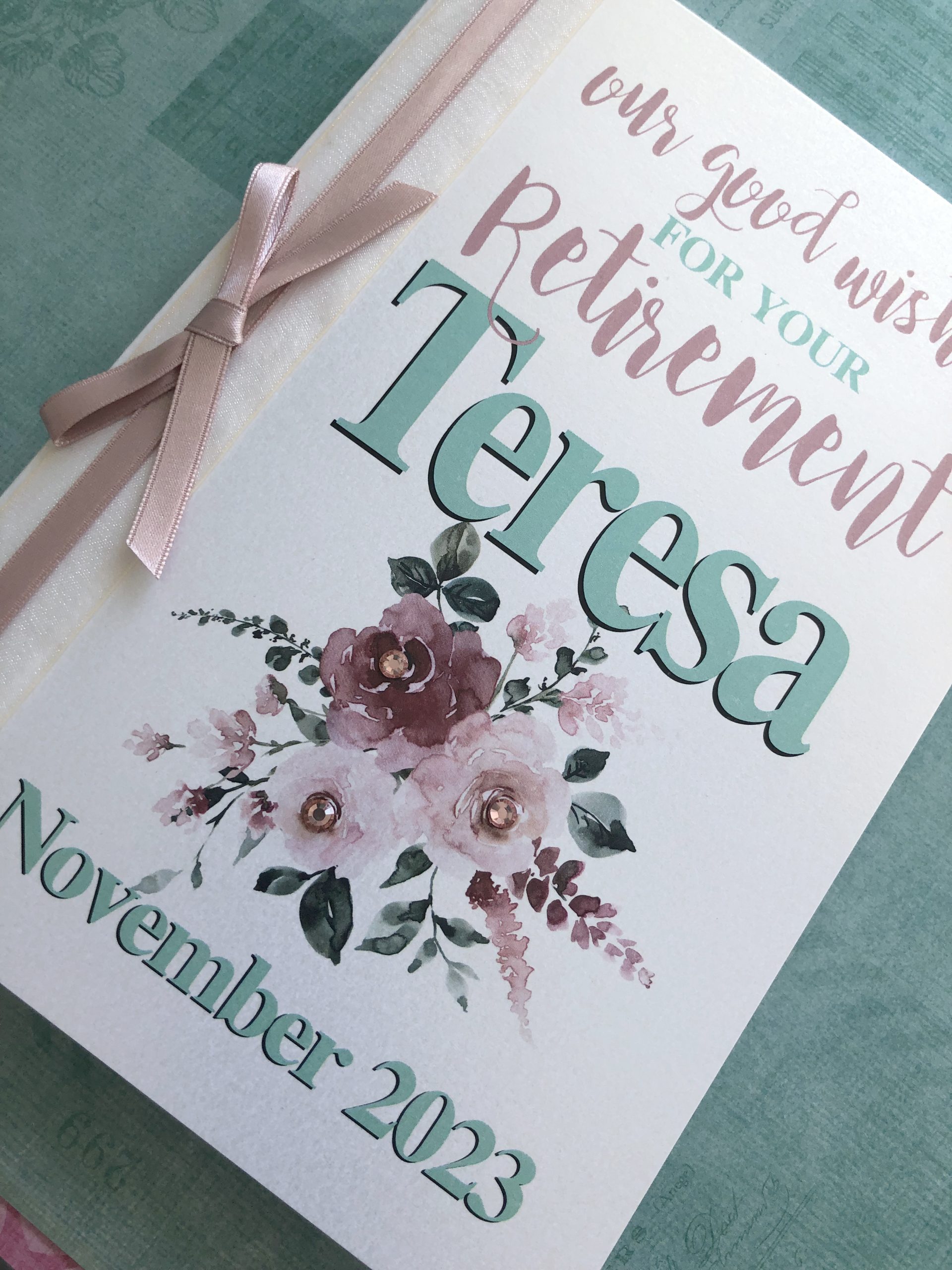 Retirement Congratulations Card - Personalised with Name and Date - Image 4