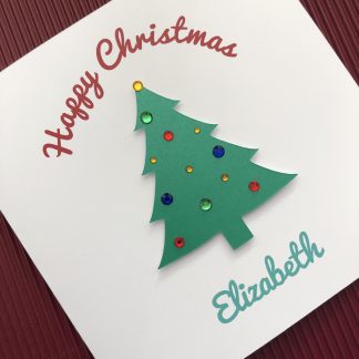 Happy Christmas Tree Handcrafted Personalised Card