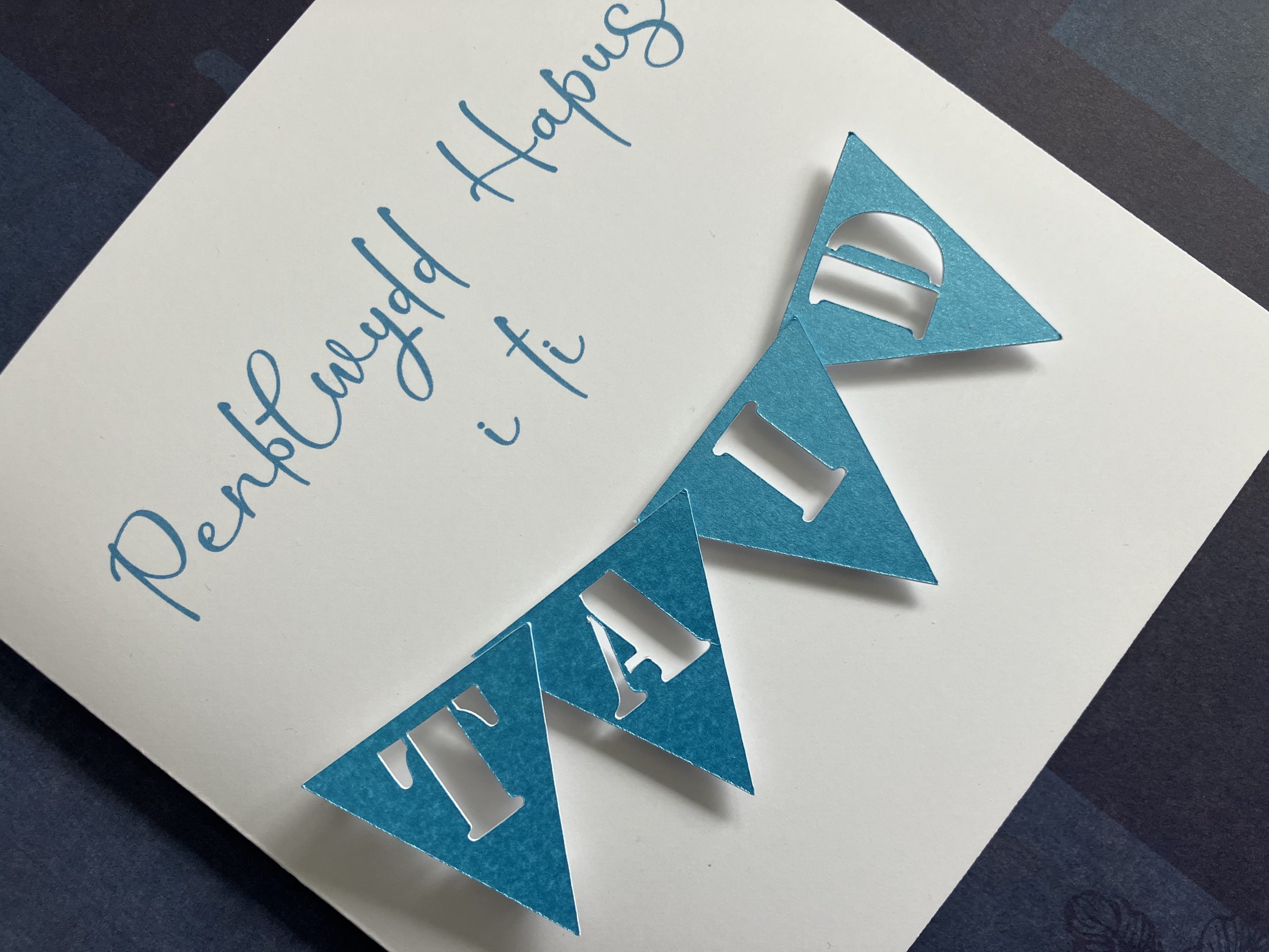 Dadcu - Taid Cerdyn Penblwydd - Grandfather Birthday Card - Cut out bunting - Image 3