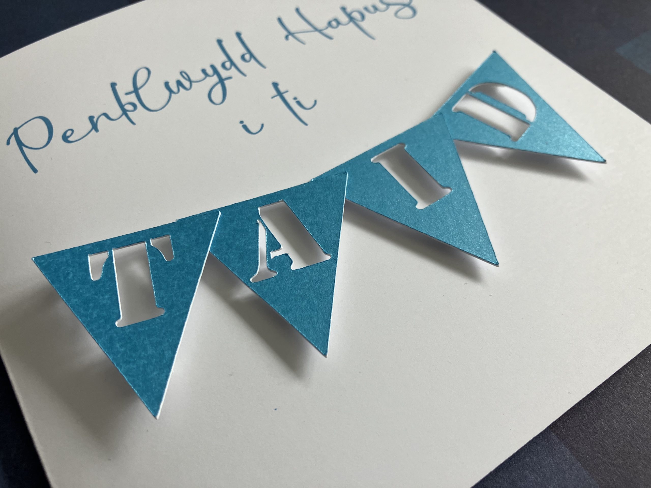 Dadcu - Taid Cerdyn Penblwydd - Grandfather Birthday Card - Cut out bunting - Image 5