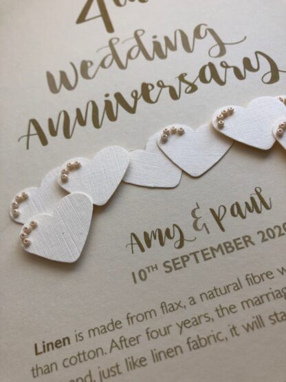 Linen (4th) anniversary card