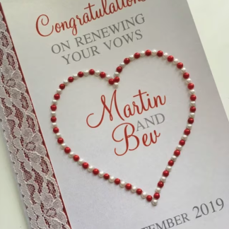 Wedding Vow Renewal Congratulations Card - Personalised with Names and Date