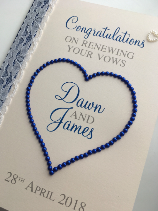 Wedding Vow Renewal Congratulations Card - Personalised with Names and Date - Image 3