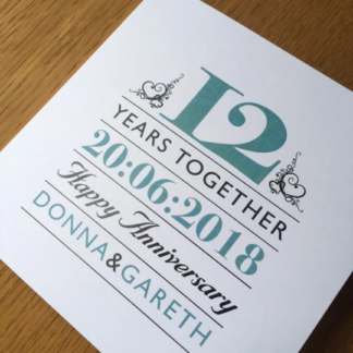 Typographic Anniversary Card